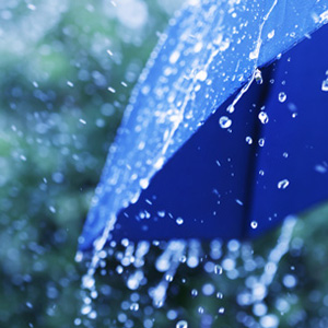 rain on umbrella